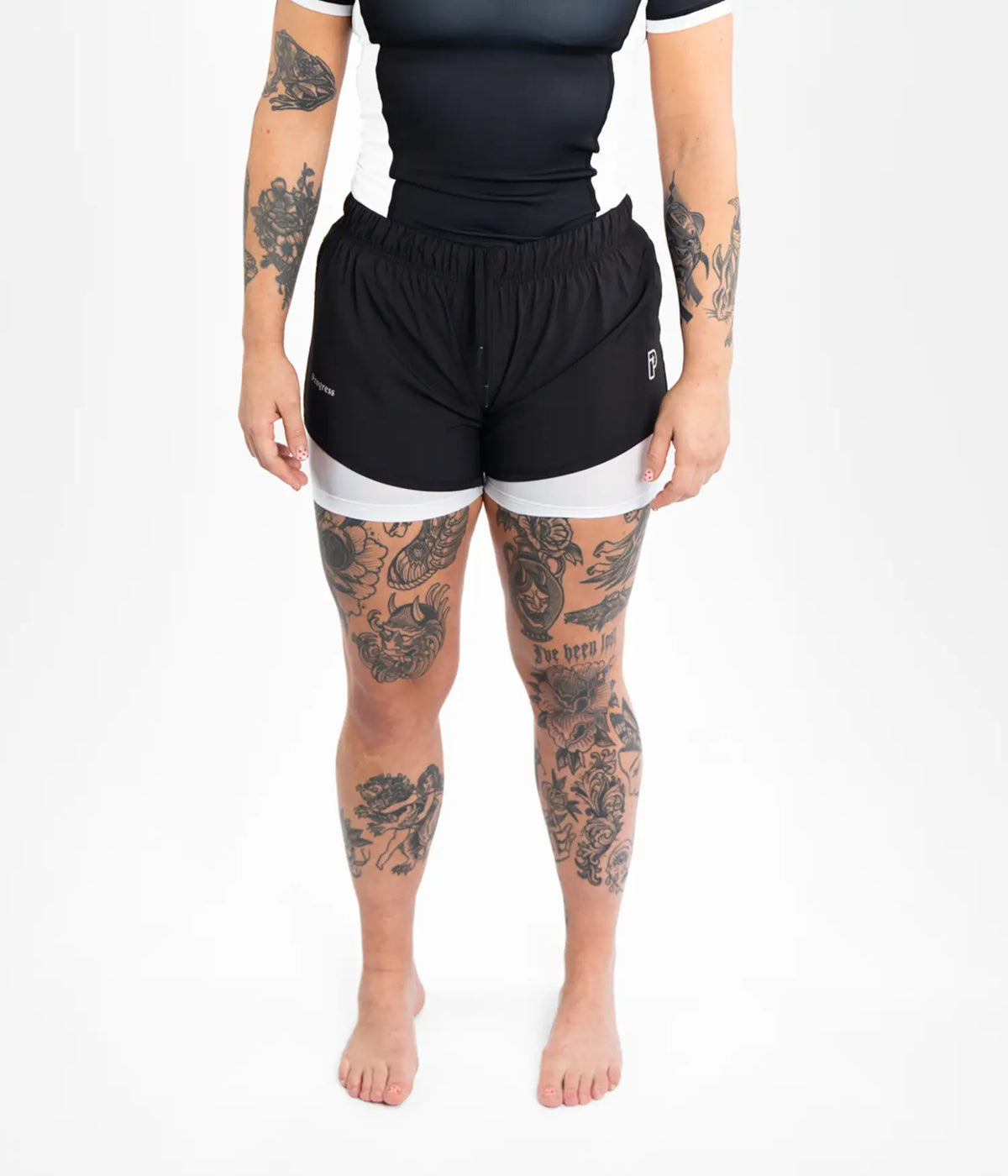 Women&#39;s Academy + Hybrid Shorts - Black/White