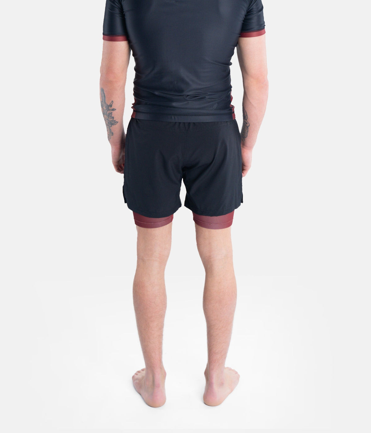 Academy + Hybrid Shorts - Black &amp; Maroon